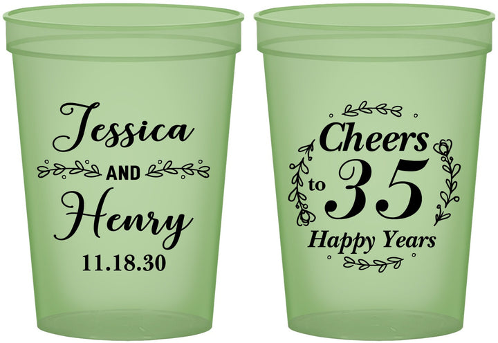 Custom Anniversary 16 oz Glow In The Dark Cups - Cheers To 35 Years | 80034