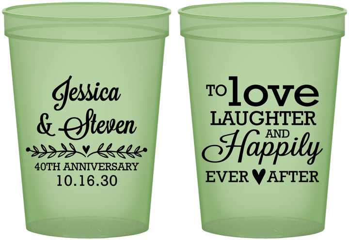 Custom Anniversary 16 oz Glow In The Dark Cups - 40th Wedding | 80035