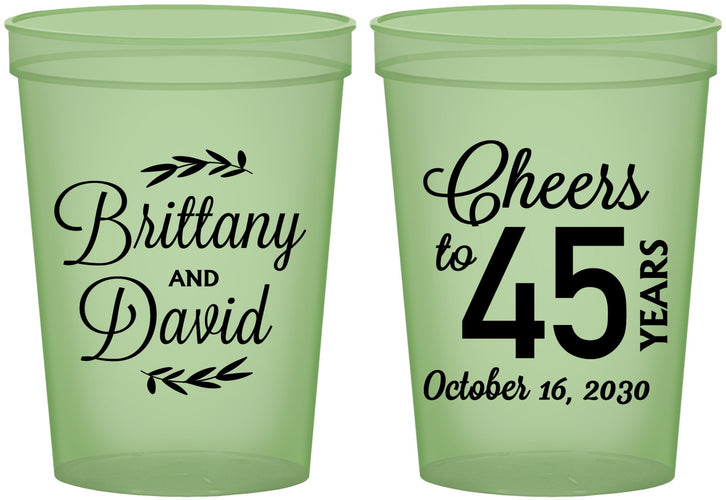 Custom Anniversary 16 oz Glow In The Dark Cups - Cheers To 45 Years | 80036