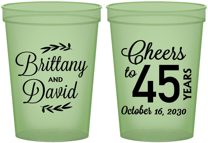 Custom Anniversary 16 oz Glow In The Dark Cups - Cheers To 45 Years | 80036