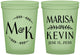 Custom Wedding 16 oz Glow In The Dark Cups - Two Letter Monogram | 801