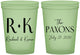 Custom Wedding 16 oz Glow In The Dark Cups - Two Letter Monogram | 802
