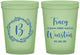 Custom Wedding 16 oz Glow In The Dark Cups - Monogram | 804