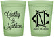 Custom Wedding 16 oz Glow In The Dark Cups - Two Letter Monogram | 807
