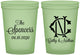 Custom Wedding 16 oz Glow In The Dark Cups - Two Letter Monogram | 808