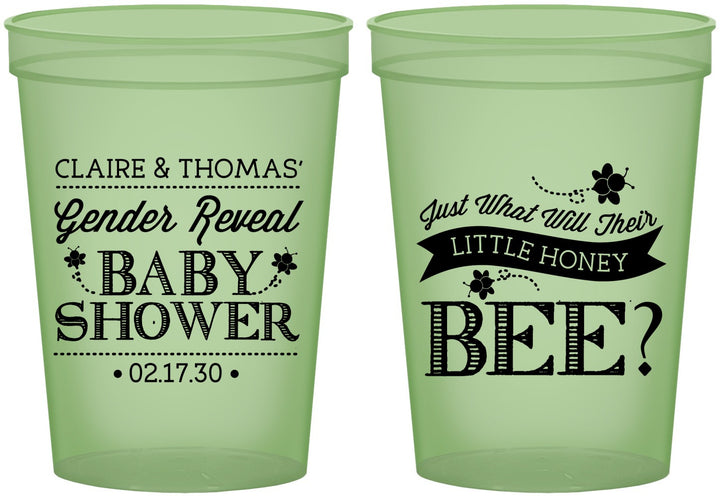 Custom Baby Shower 16 oz Glow In The Dark Cups - Little Honey Bee | 90018