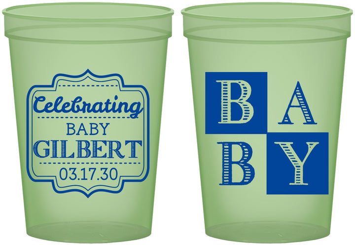 Custom Baby Shower 16 oz Glow In The Dark Cups - Celebrating | 90029