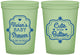 Custom Baby Shower 16 oz Glow In The Dark Cups - Cute Little Button | 90035