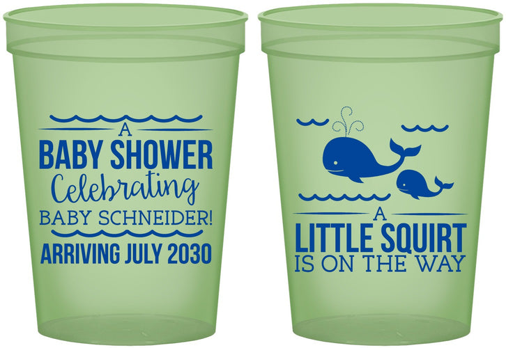 Custom Baby Shower 16 oz Glow In The Dark Cups - Mermaid On Her Way | 90044