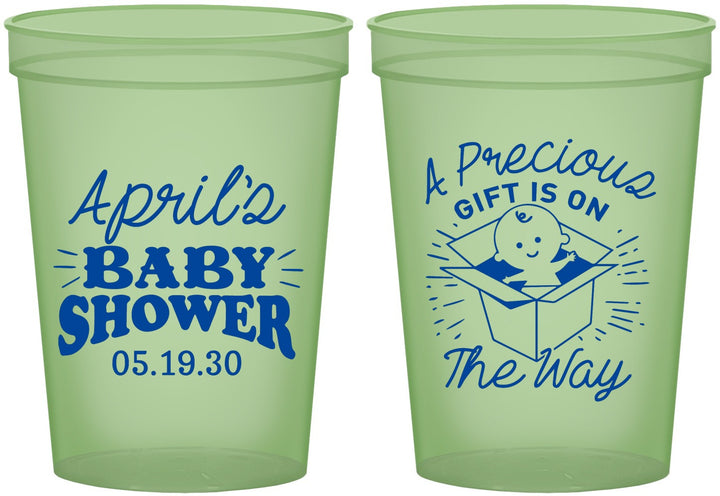 Custom Baby Shower 16 oz Glow In The Dark Cups - Precious Gift | 90057