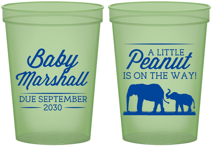 Custom Baby Shower 16 oz Glow In The Dark Cups - Peanut On The Way | 90062