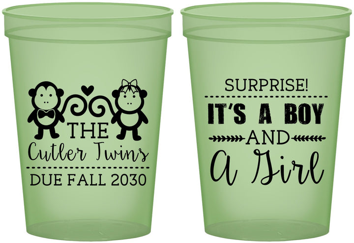 Custom Baby Shower 16 oz Glow In The Dark Cups - Gender Reveal Boy Or Girl | 90063