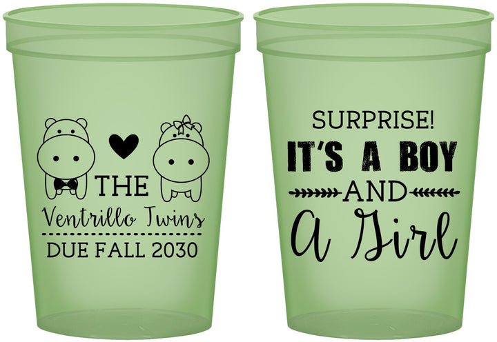 Custom Baby Shower 16 oz Glow In The Dark Cups - Gender Reveal Boy Or Girl | 90064