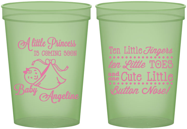 Custom Baby Shower 16 oz Glow In The Dark Cups - Little Princess | 90066