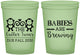 Custom Baby Shower 16 oz Glow In The Dark Cups - Twins Baby Monkeys | 90068