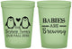 Custom Baby Shower 16 oz Glow In The Dark Cups - Twins Baby Penguins | 90070