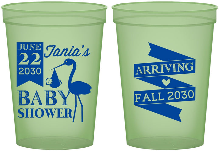 Custom Baby Shower 16 oz Glow In The Dark Cups - Stork | 90073
