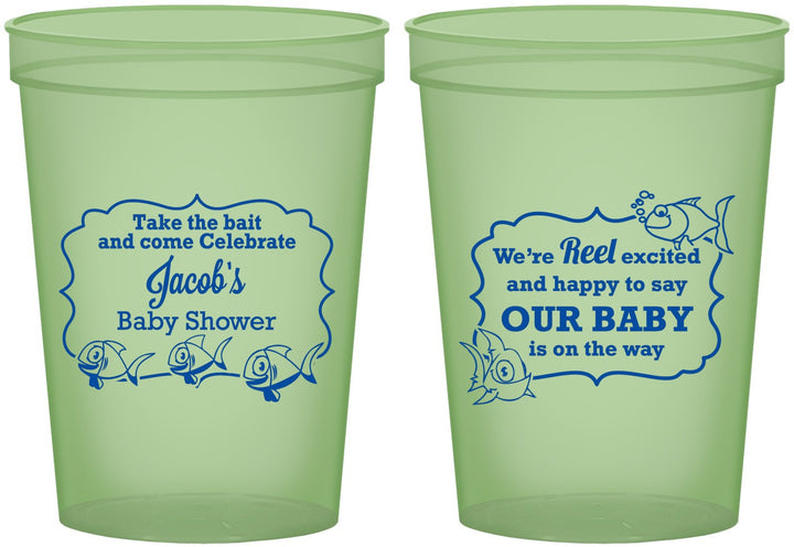 Custom Baby Shower 16 oz Glow In The Dark Cups - Fish | 90075