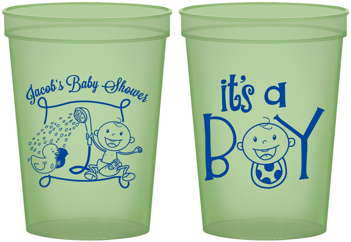 Custom Baby Shower 16 oz Glow In The Dark Cups - It’s A Boy | 90076