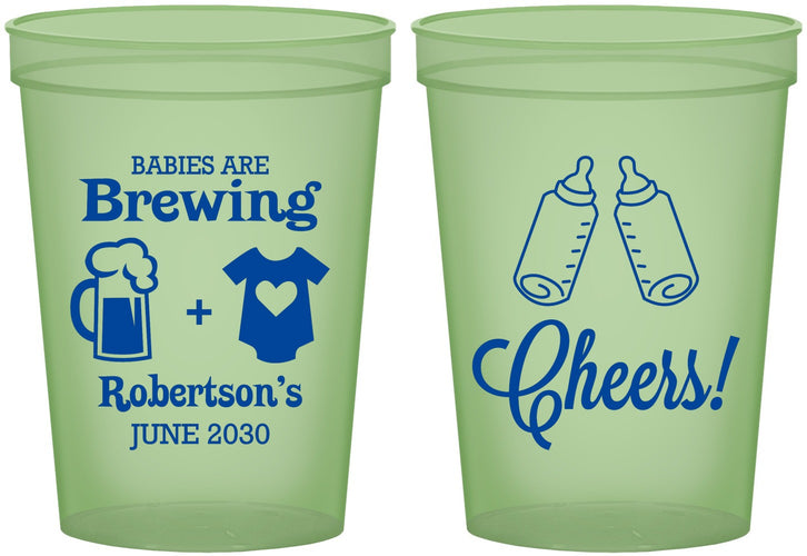 Custom Baby Shower 16 oz Glow In The Dark Cups - Babies Are Brewing | 90080