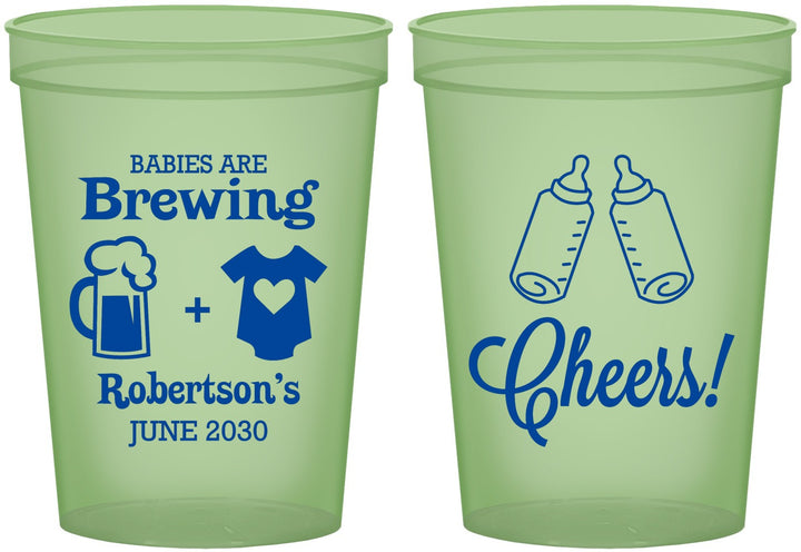 Custom Baby Shower 16 oz Glow In The Dark Cups - Babies Are Brewing | 90080