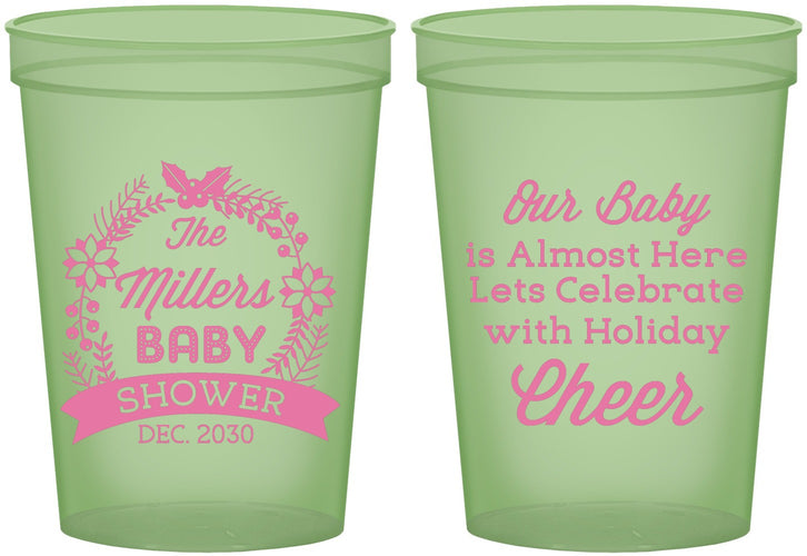 Custom Baby Shower 16 oz Glow In The Dark Cups - Holiday | 90086