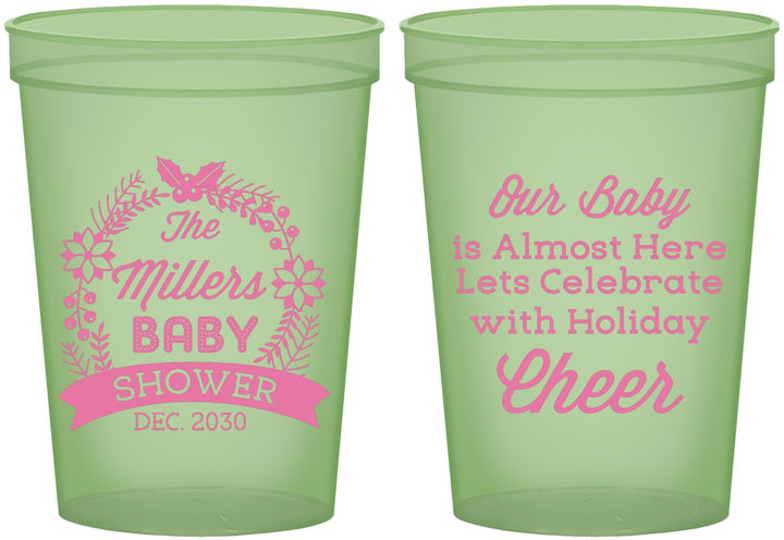 Custom Baby Shower 16 oz Glow In The Dark Cups - Holiday | 90086