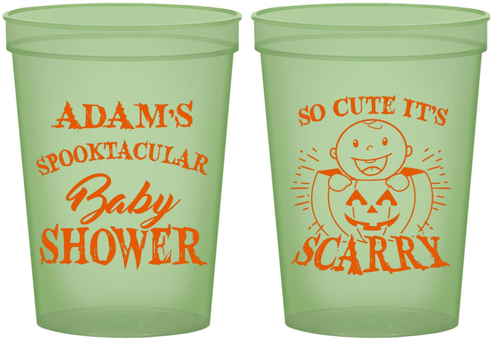 Custom Baby Shower 16 oz Glow In The Dark Cups - So Cute Halloween | 90088