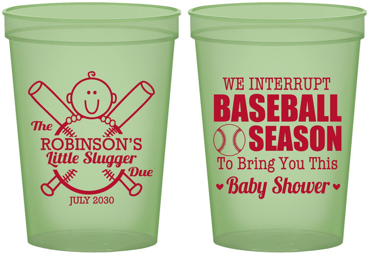 Custom Baby Shower 16 oz Glow In The Dark Cups - Baseball | 90090