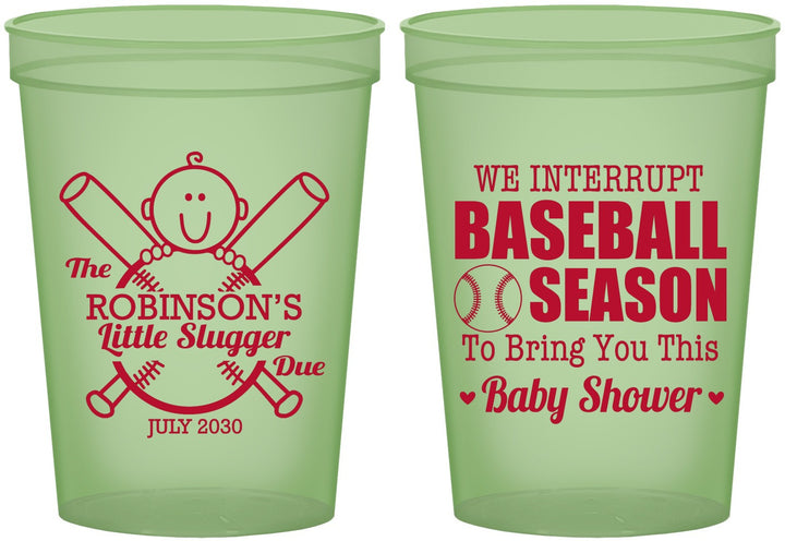 Custom Baby Shower 16 oz Glow In The Dark Cups - Baseball | 90090