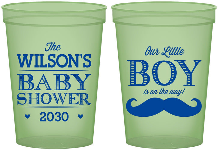 Custom Baby Shower 16 oz Glow In The Dark Cups - Little Boy | 90092