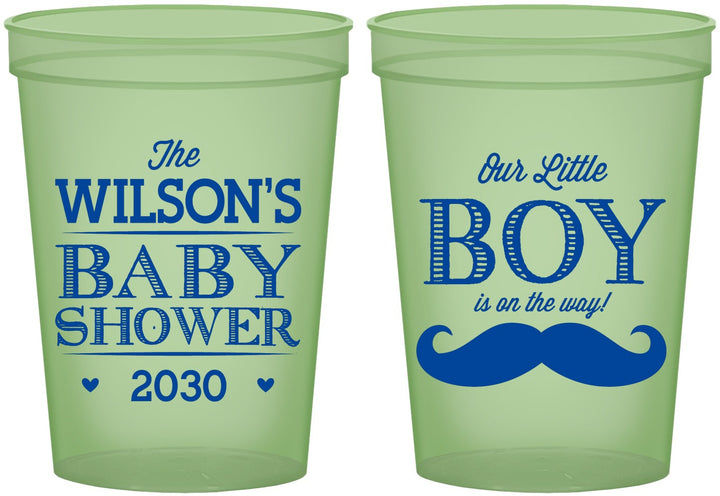 Custom Baby Shower 16 oz Glow In The Dark Cups - Little Boy | 90092