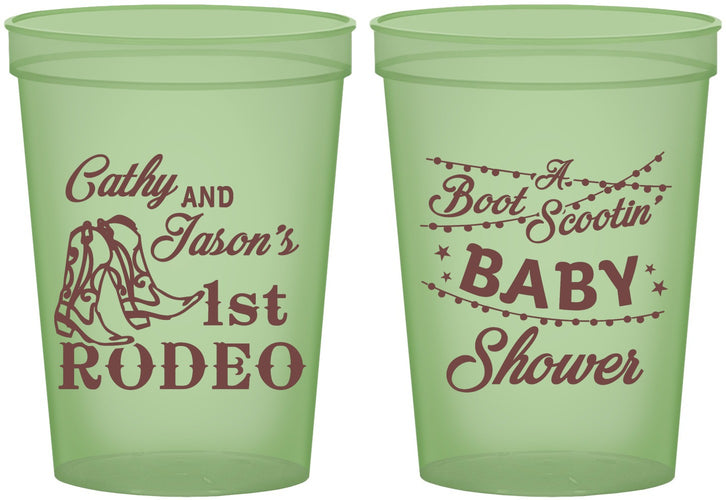 Custom Baby Shower 16 oz Glow In The Dark Cups - Rodeo Boot Scootin | 90103