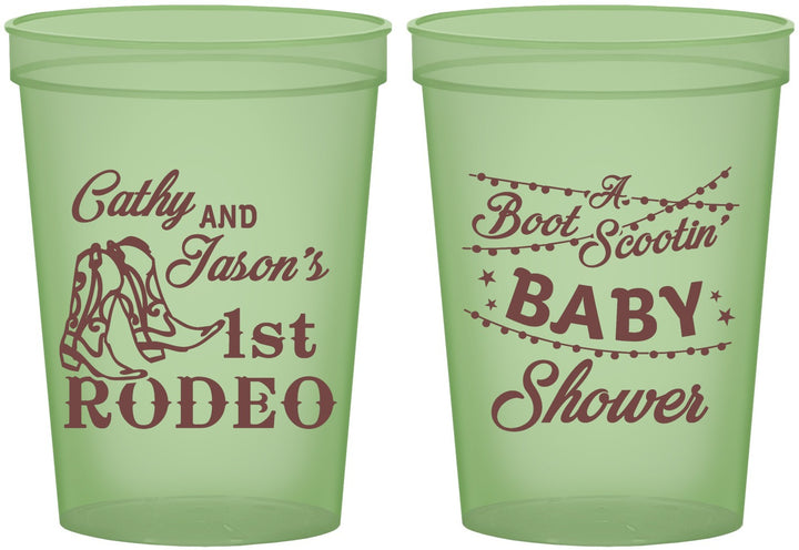 Custom Baby Shower 16 oz Glow In The Dark Cups - Rodeo Boot Scootin | 90103