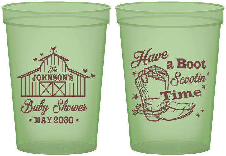 Custom Baby Shower 16 oz Glow In The Dark Cups - Farm Country | 90107
