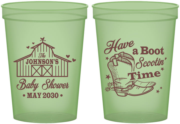 Custom Baby Shower 16 oz Glow In The Dark Cups - Farm Country | 90107