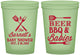 Custom Baby Shower 16 oz Glow In The Dark Cups - Beers Bbq Babies | 90113