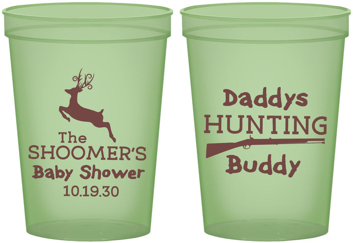 Custom Baby Shower 16 oz Glow In The Dark Cups - Hunting Deer | 90118