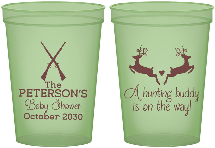 Custom Baby Shower 16 oz Glow In The Dark Cups - Hunting Buddy | 90125