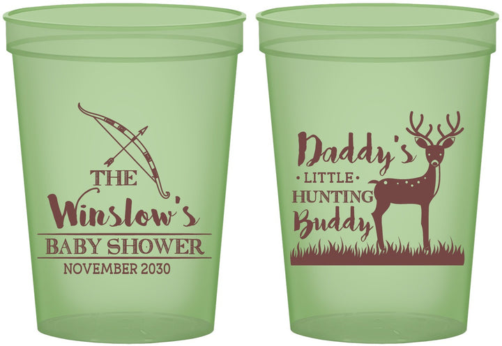 Custom Baby Shower 16 oz Glow In The Dark Cups - Hunting Buddy | 90127