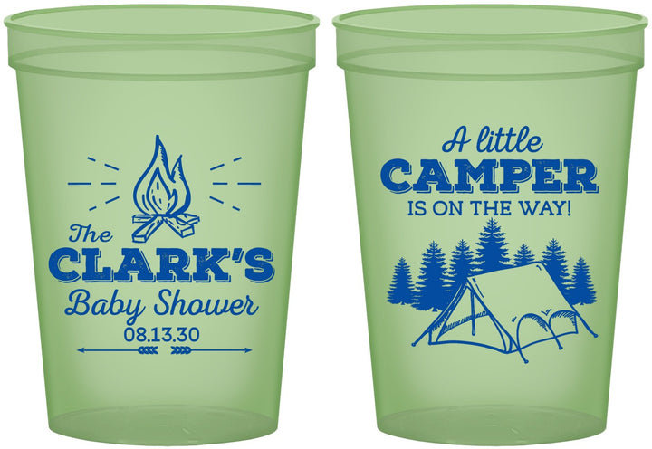 Custom Baby Shower 16 oz Glow In The Dark Cups - Little Camper | 90129