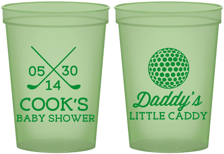 Custom Baby Shower 16 oz Glow In The Dark Cups - Golf Little Caddy | 90135