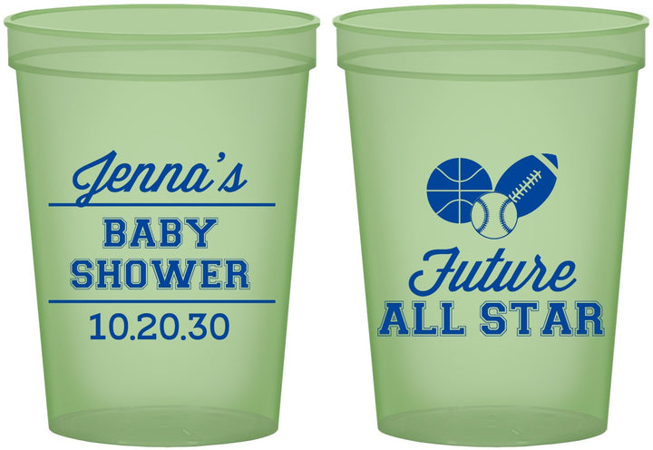 Custom Baby Shower 16 oz Glow In The Dark Cups - Future All Star | 90146