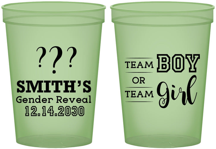 Custom Baby Shower 16 oz Glow In The Dark Cups - Gender Reveal | 90150