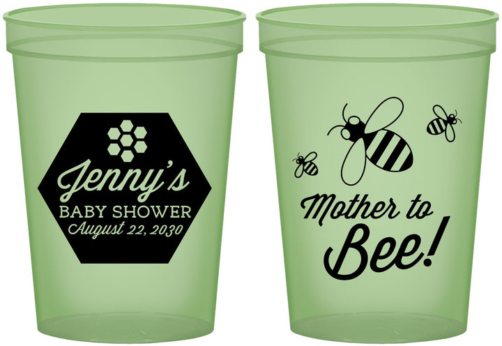 Custom Baby Shower 16 oz Glow In The Dark Cups - Mother To Bee | 90153