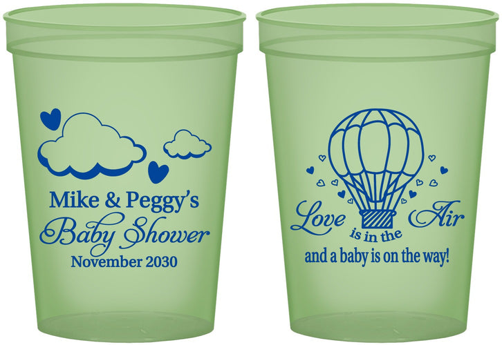 Custom Baby Shower 16 oz Glow In The Dark Cups - Love Is In The Air | 90163