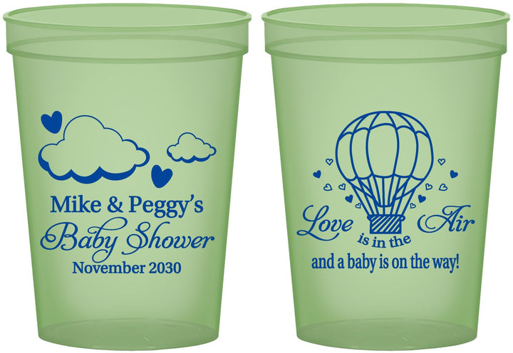 Custom Baby Shower 16 oz Glow In The Dark Cups - Love Is In The Air | 90163