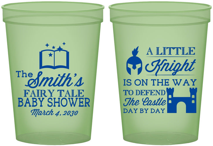 Custom Baby Shower 16 oz Glow In The Dark Cups - Little Knight | 90175