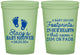 Custom Baby Shower 16 oz Glow In The Dark Cups - Footprints | 90176