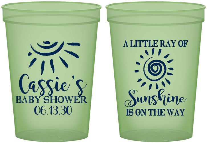 Custom Baby Shower 16 oz Glow In The Dark Cups - Sunshine | 90179